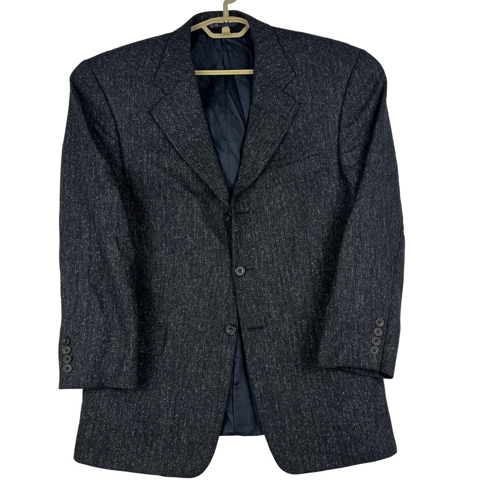 Hickey Freeman Blazer Mens 40 (40) Wool Silk Herringbone Diplomat Sport Coat